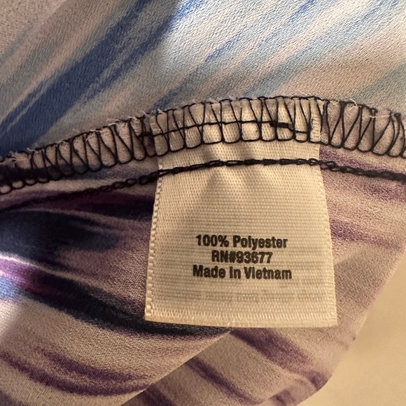 A.N.A Blue White Purple Draped Neckline, Slit Sleeves - Picture 9 of 9